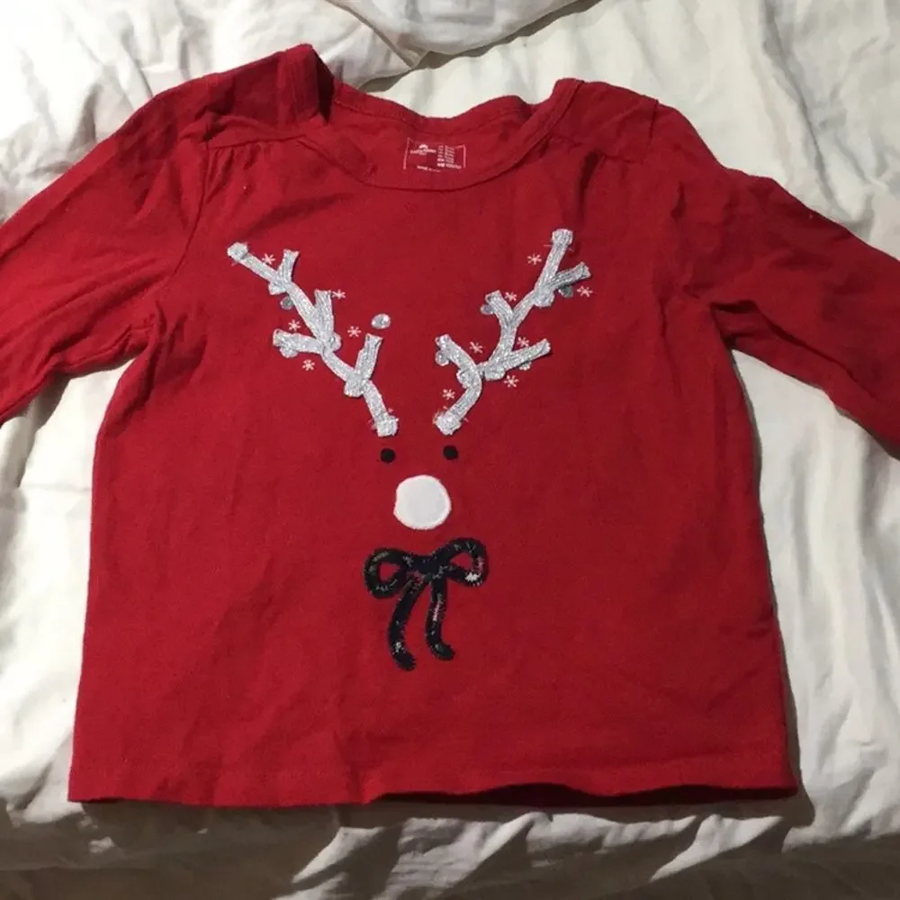Baby gap reindeer T-shirt red worn once 3t
